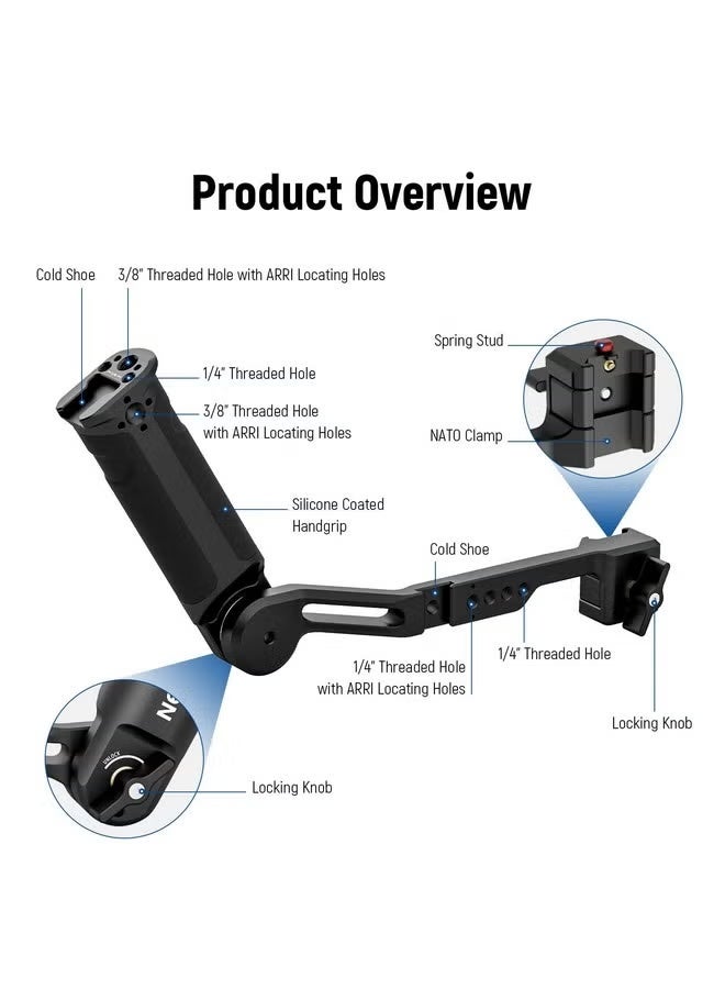 نيوير مقبض حزام قابل للتعديل من NEEWER متوافق مع DJI Ronin RS4 RS3 Mini RS 3 Pro RS 2 RSC 2 مثبت جيمبال للتصوير بزاوية منخفضة، أقصى حمولة 13.2 رطل، ST49 - Image 2